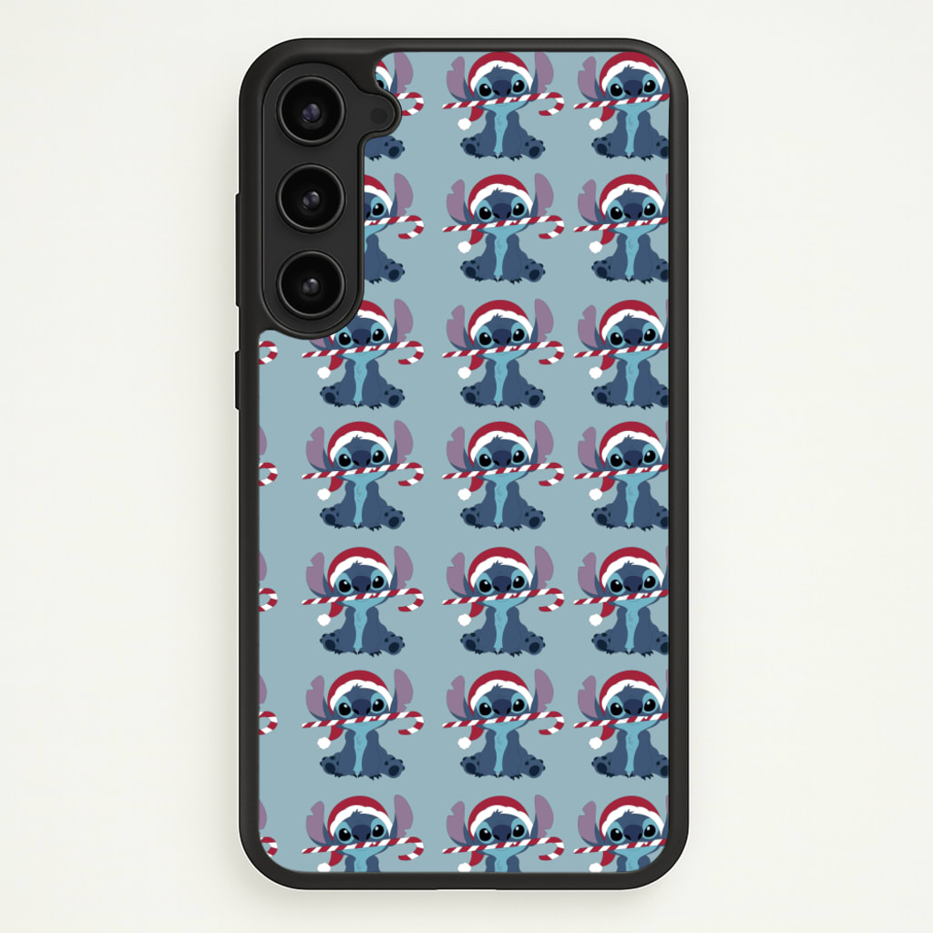 Christmas Blue Alien Pattern - Christmas Phone Case for Galaxy S23 Plus