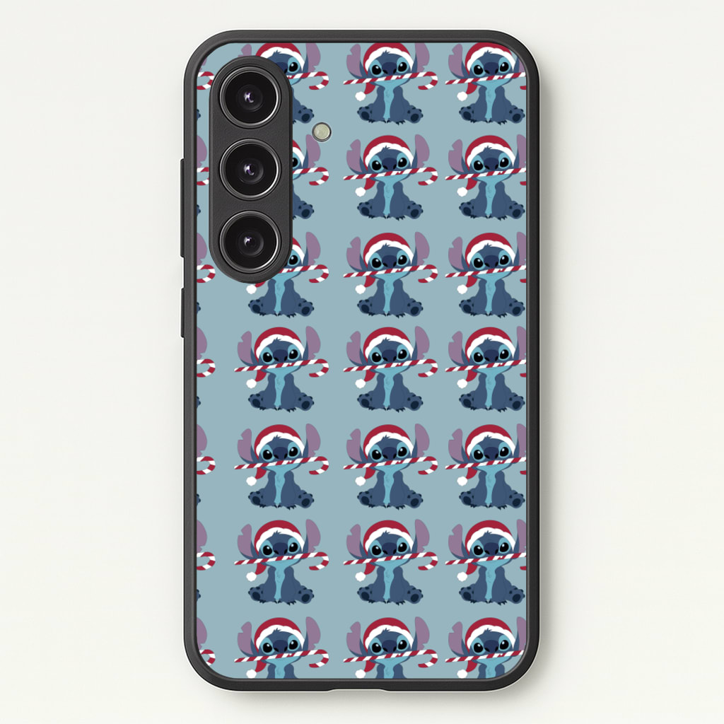 Christmas Blue Alien Pattern - Christmas Phone Case for Galaxy S24 Plus