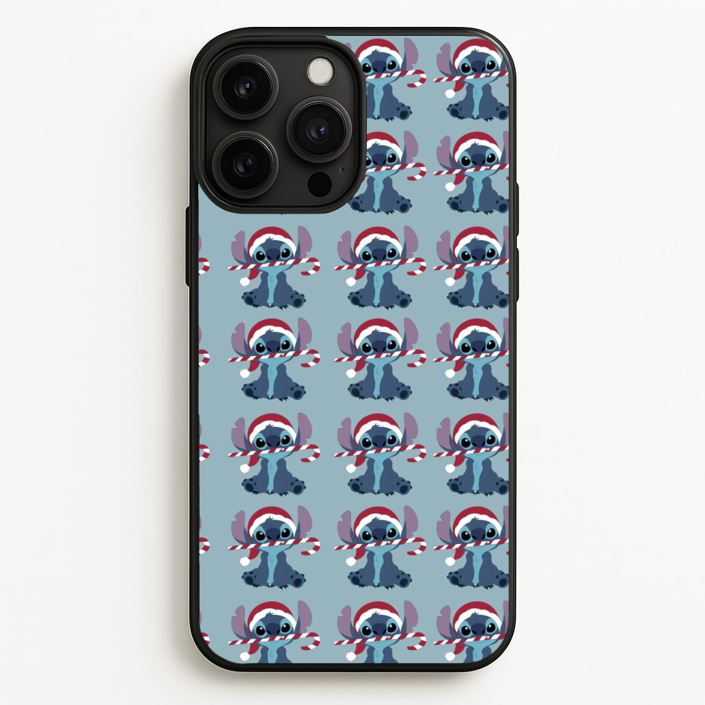 Christmas Blue Alien Pattern - Christmas Phone Case for iPhone 13 Pro Max