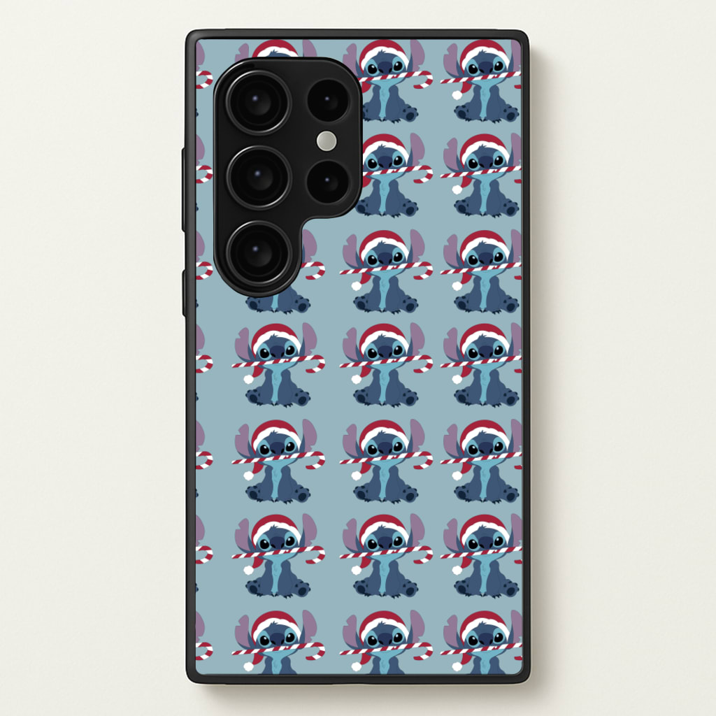 Christmas Blue Alien Pattern - Christmas Phone Case for Galaxy S24 Ultra