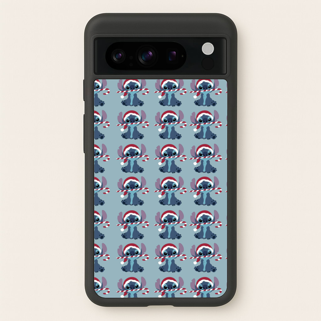 Christmas Blue Alien Pattern - Christmas Phone Case for Google Pixel 8 Pro
