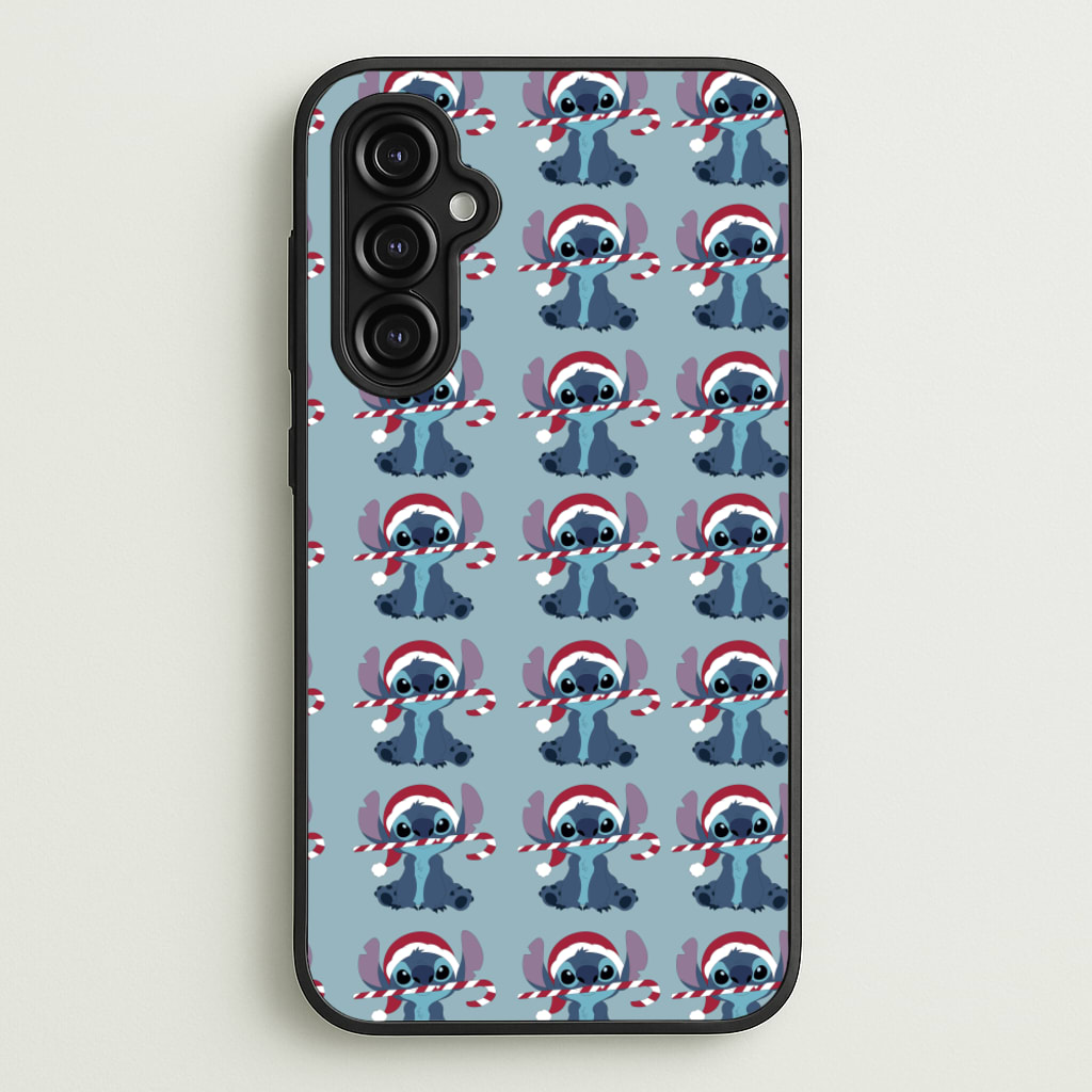 Christmas Blue Alien Pattern - Christmas Phone Case for Galaxy A14