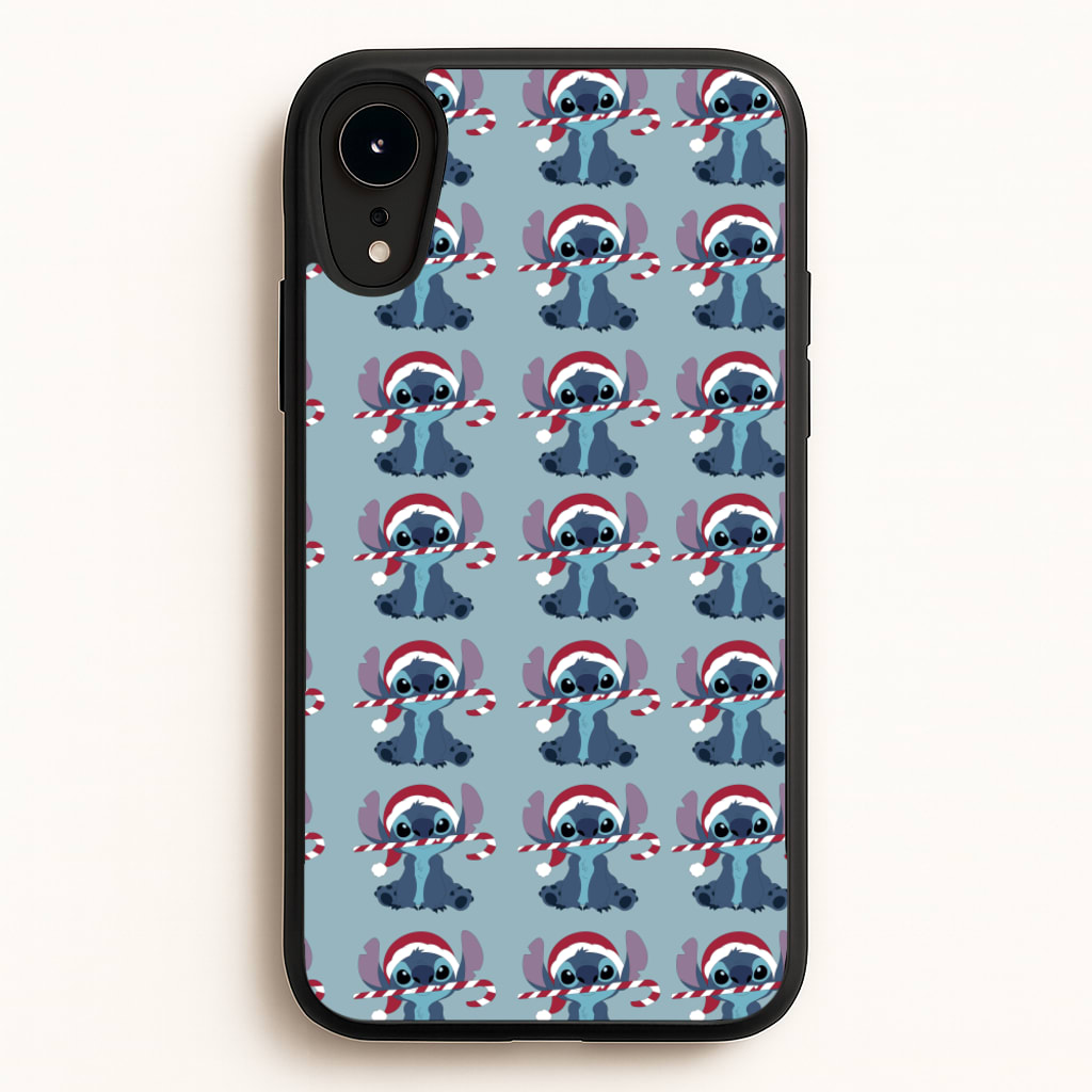 Christmas Blue Alien Pattern - Christmas Phone Case for iPhone XR