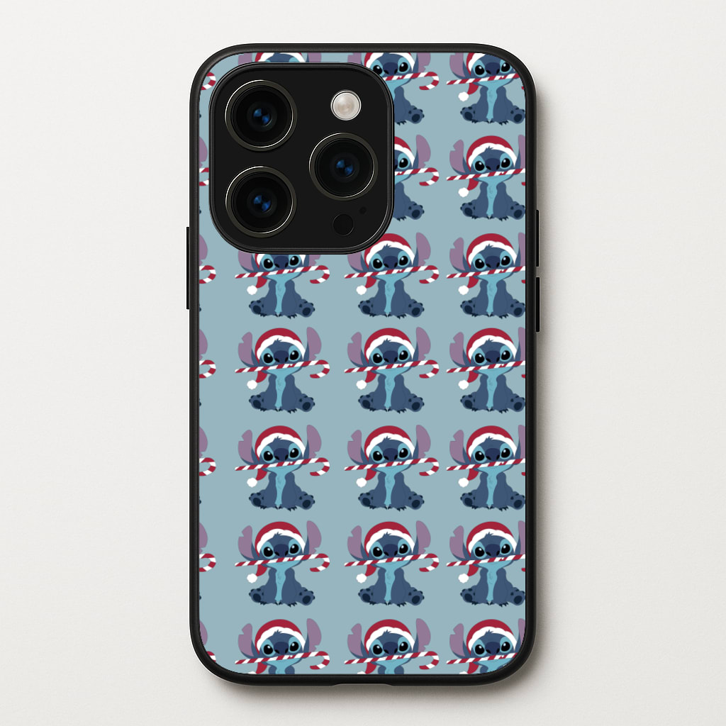 Christmas Blue Alien Pattern - Christmas Phone Case for iPhone 14 Pro