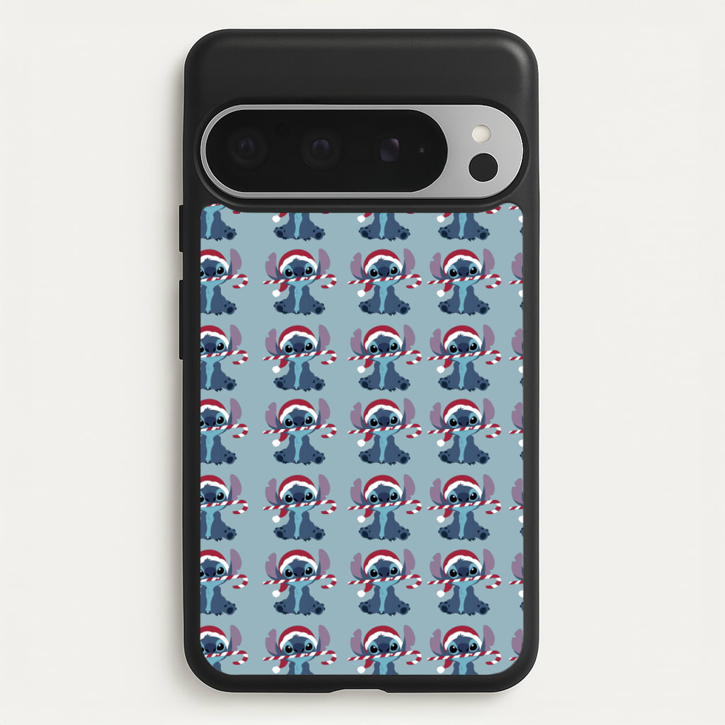 Christmas Blue Alien Pattern - Christmas Phone Case for Google Pixel 9 Pro XL