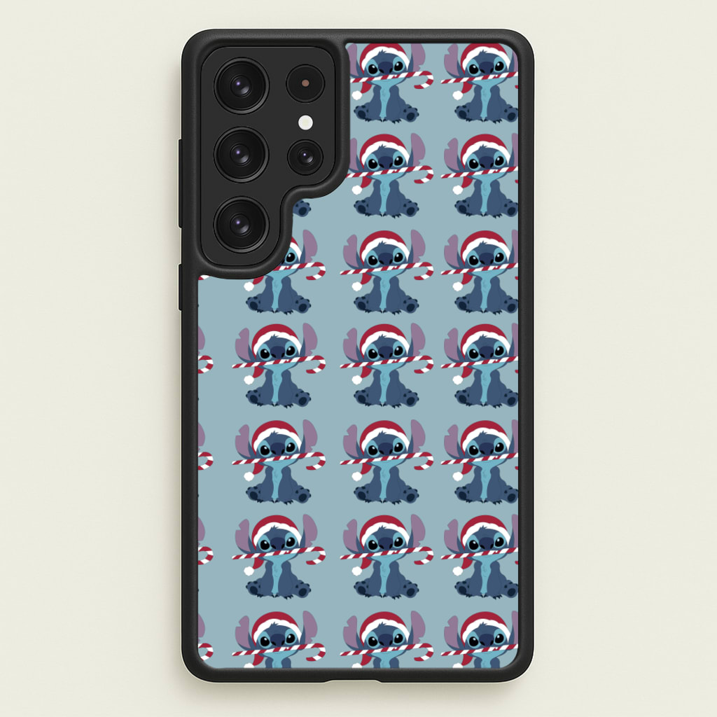 Christmas Blue Alien Pattern - Christmas Phone Case for Galaxy S22 Ultra