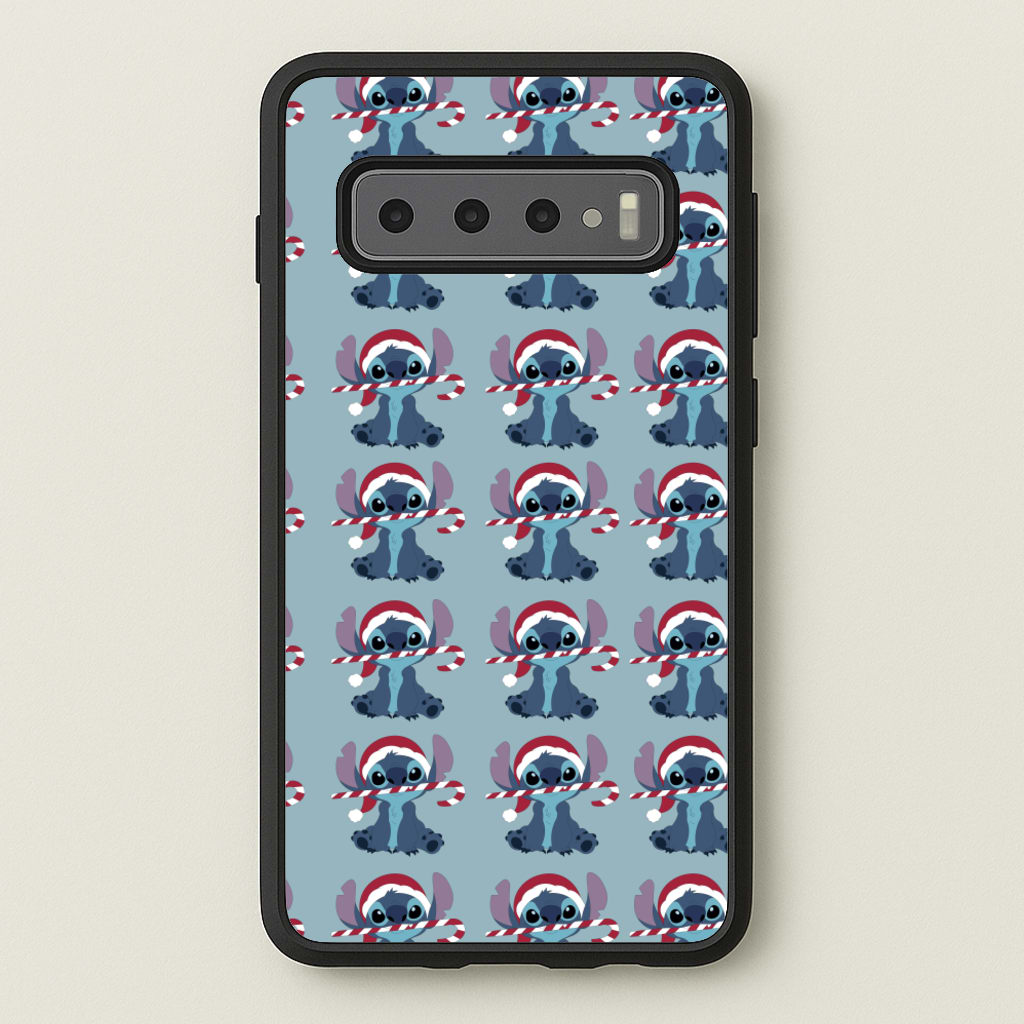 Christmas Blue Alien Pattern - Christmas Phone Case for Galaxy S10