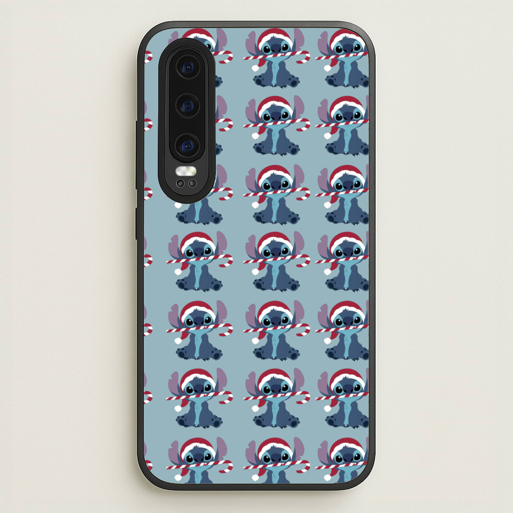 Christmas Blue Alien Pattern - Christmas Phone Case for Huawei P30