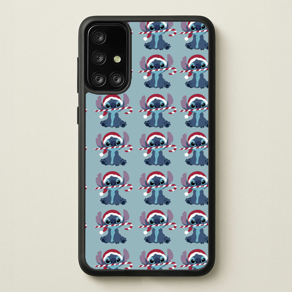 Christmas Blue Alien Pattern - Christmas Phone Case for Galaxy A71