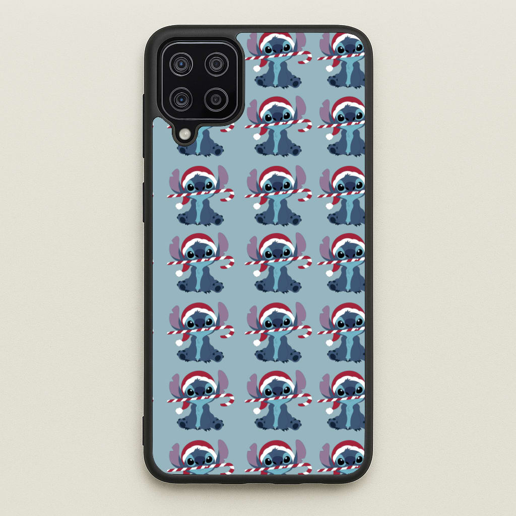 Christmas Blue Alien Pattern - Christmas Phone Case for Galaxy A12