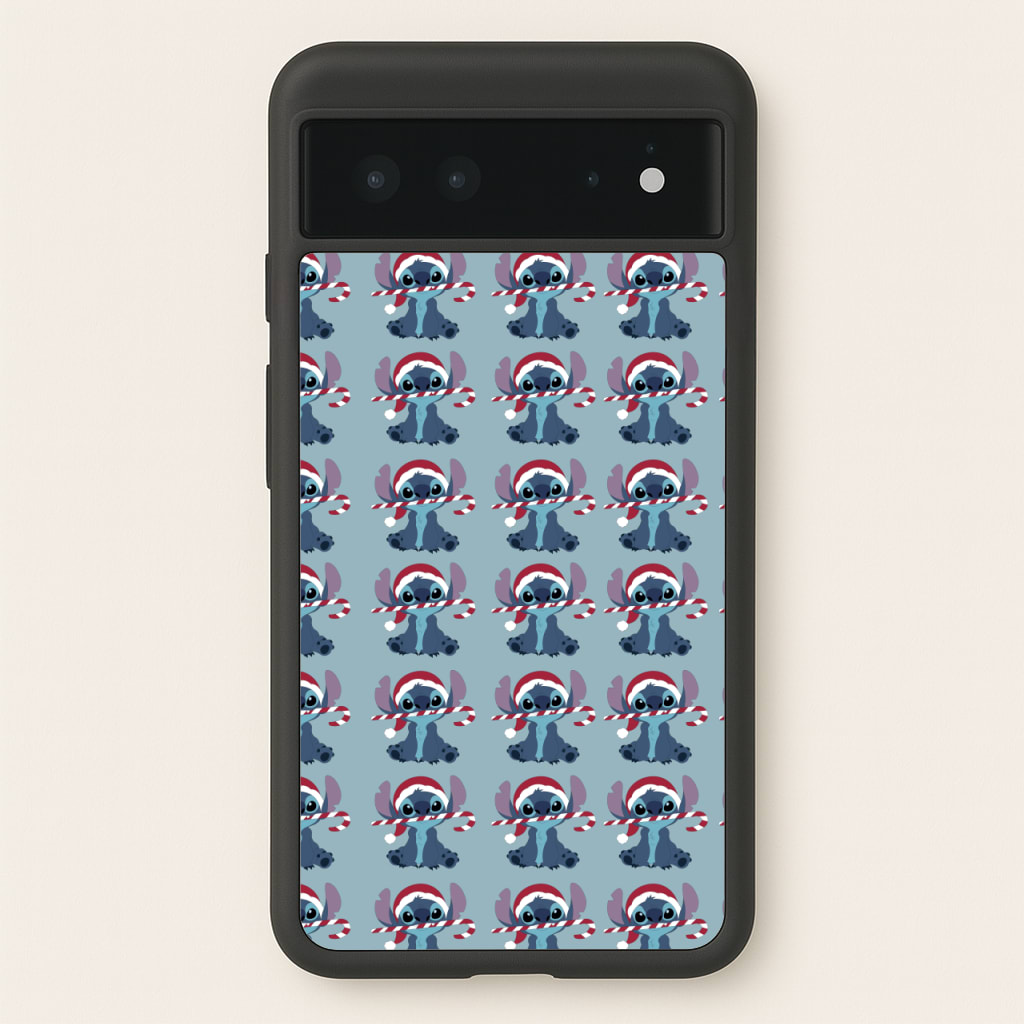 Christmas Blue Alien Pattern - Christmas Phone Case for Google Pixel 6