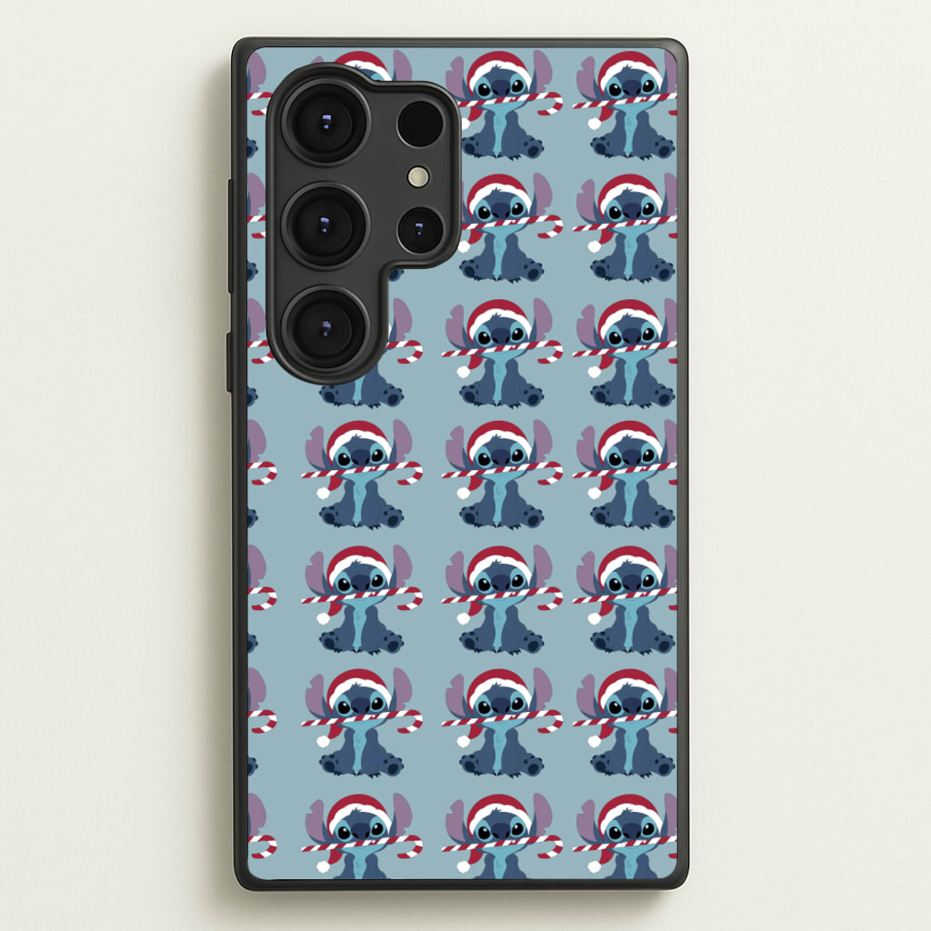 Christmas Blue Alien Pattern - Christmas Phone Case for Galaxy S25 Ultra