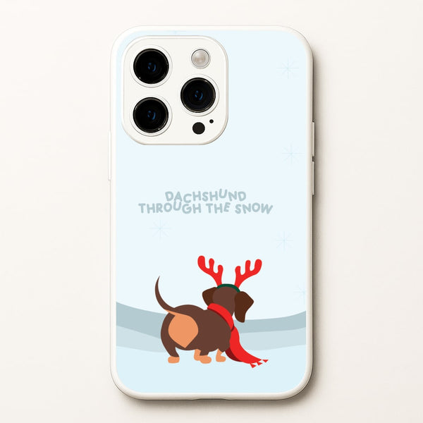 Dachshund Through The Snow - Christmas - Christmas Phone Case for iPhone 14 Pro