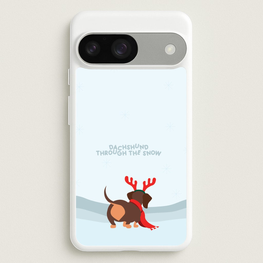 Dachshund Through The Snow - Christmas - Christmas Phone Case for Google Pixel 9 / 9 Pro