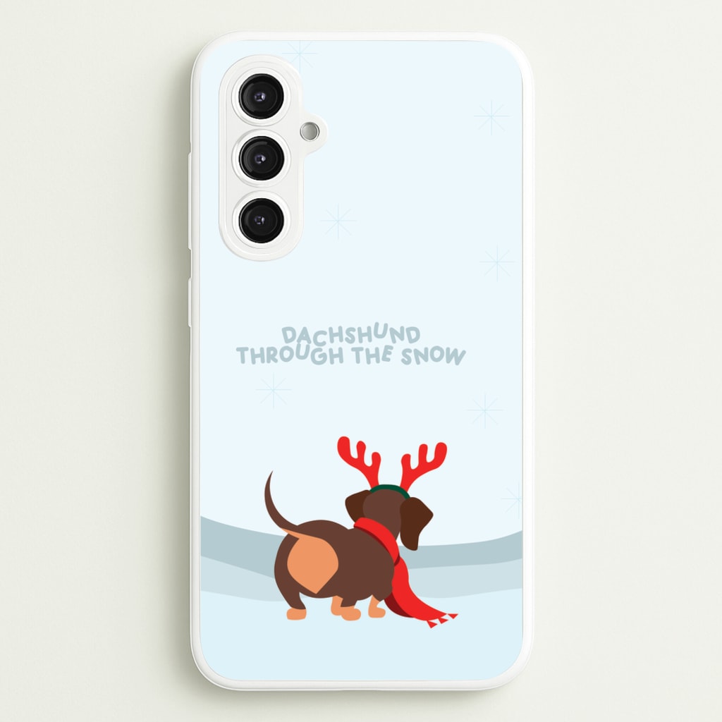 Dachshund Through The Snow - Christmas - Christmas Phone Case for Galaxy S23FE