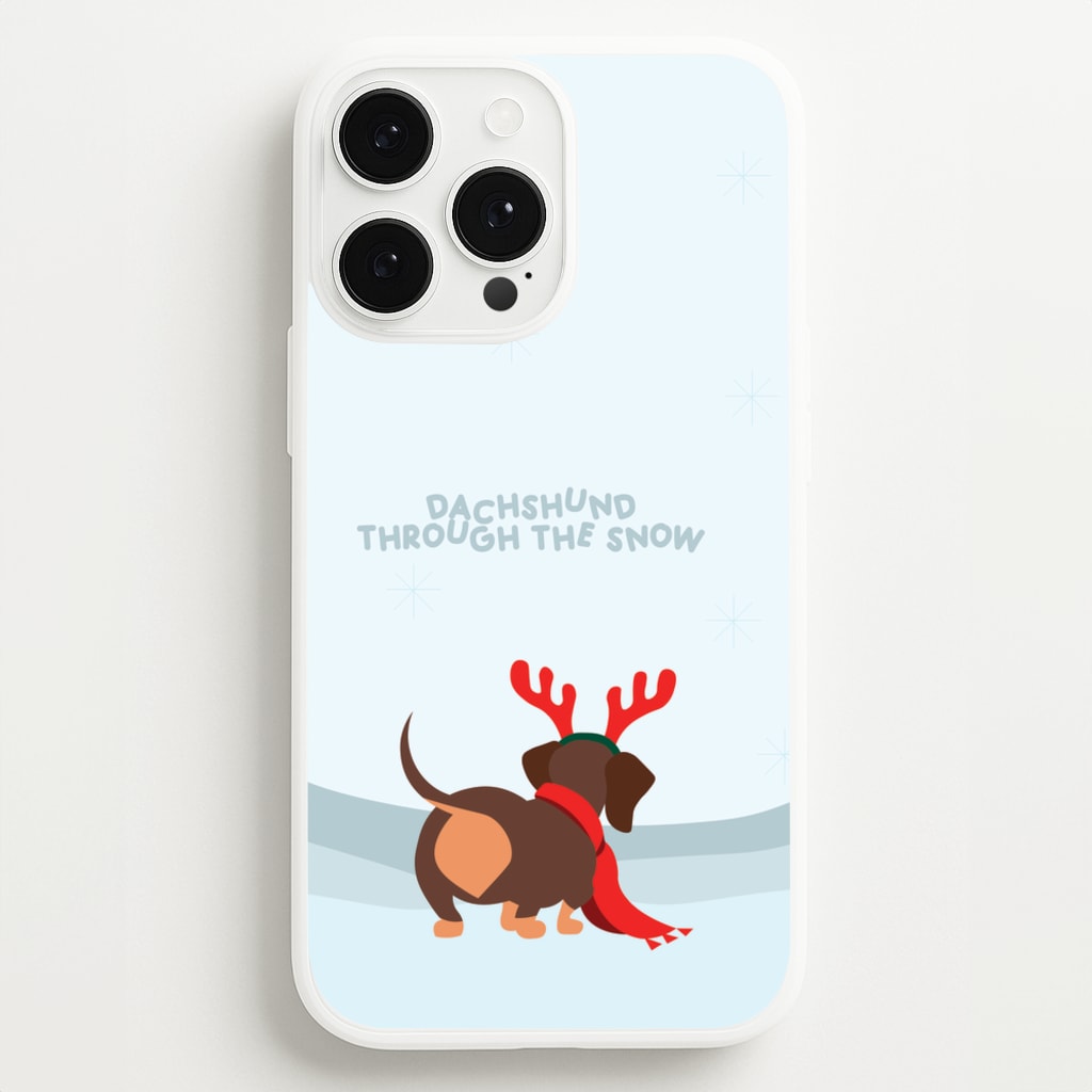 Dachshund Through The Snow - Christmas - Christmas Phone Case for iPhone 13 Pro Max