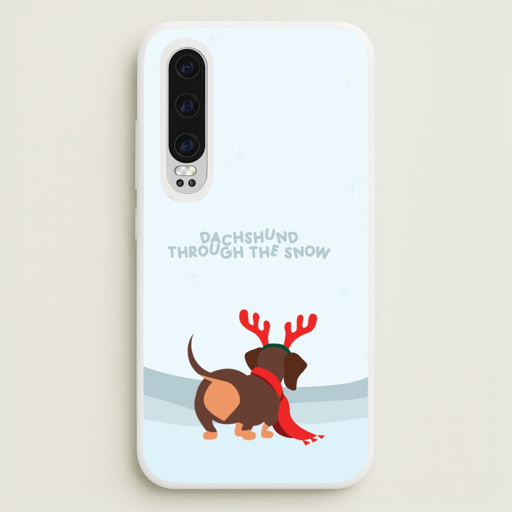 Dachshund Through The Snow - Christmas - Christmas Phone Case for Huawei P30