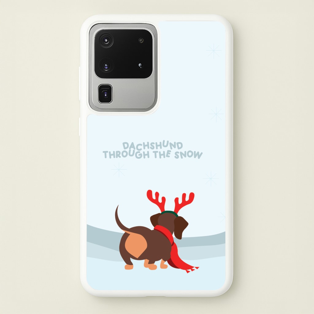 Dachshund Through The Snow - Christmas - Christmas Phone Case for Galaxy S20 Ultra