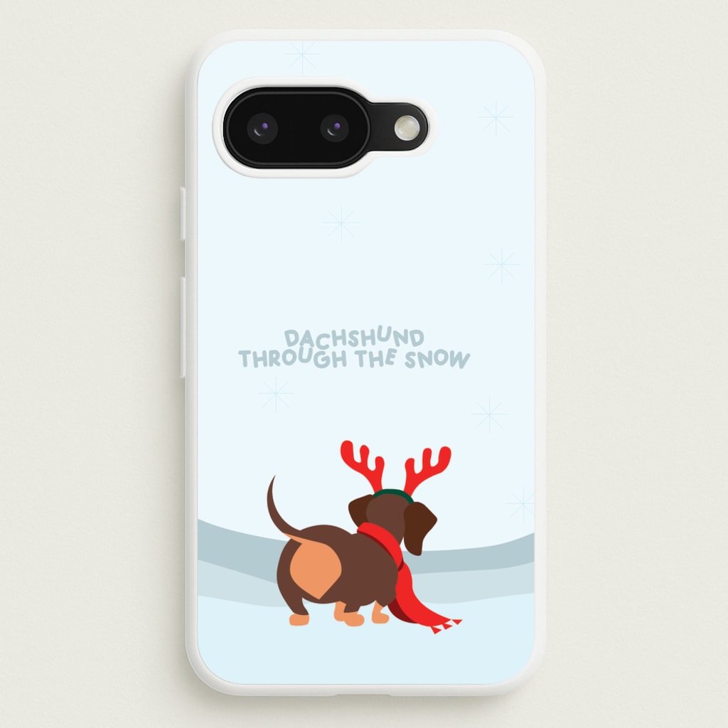 Dachshund Through The Snow - Christmas - Christmas Phone Case for Google Pixel 9a