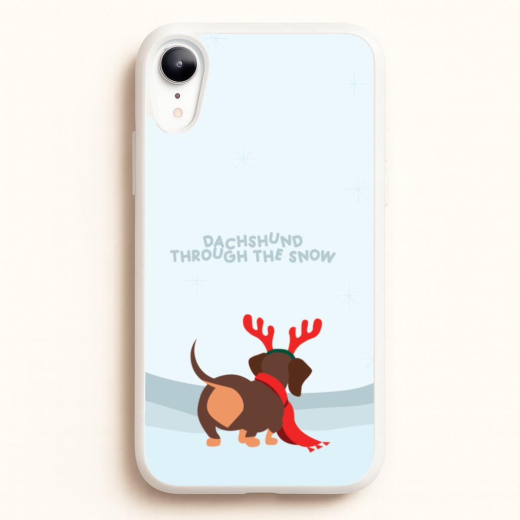 Dachshund Through The Snow - Christmas - Christmas Phone Case for iPhone XR