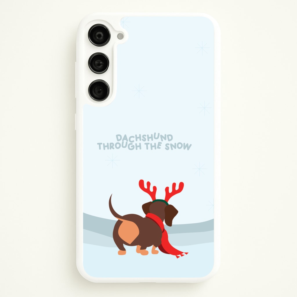 Dachshund Through The Snow - Christmas - Christmas Phone Case for Galaxy S23 Plus