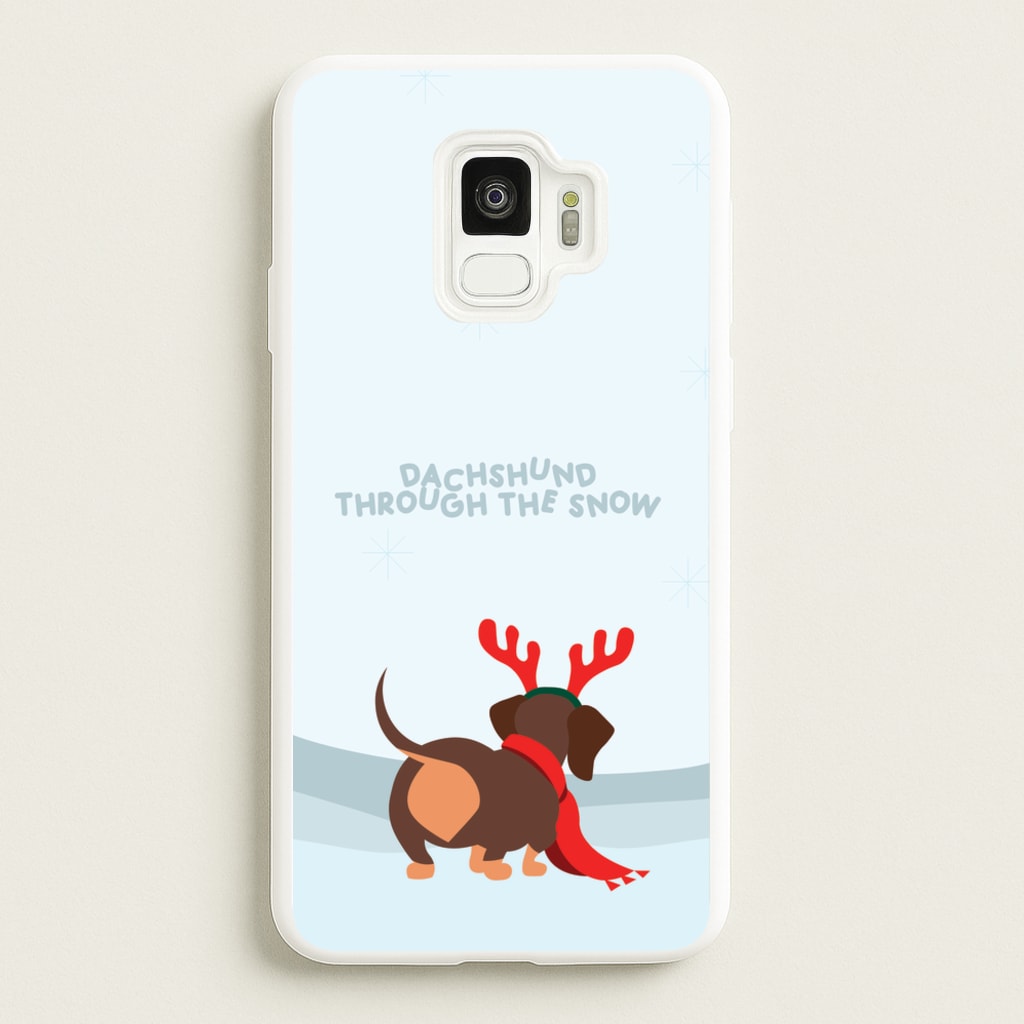 Dachshund Through The Snow - Christmas - Christmas Phone Case for Galaxy S9