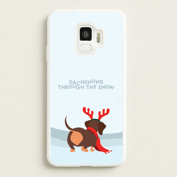 Dachshund Through The Snow - Christmas - Christmas Phone Case for Galaxy S9