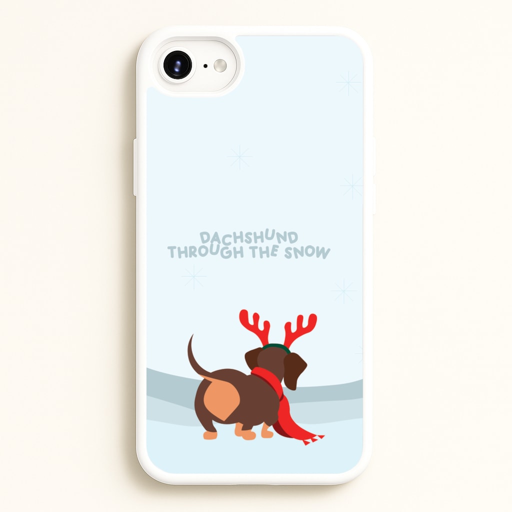 Dachshund Through The Snow - Christmas - Christmas Phone Case for iPhone 6 Plus / 7 Plus / 8 Plus
