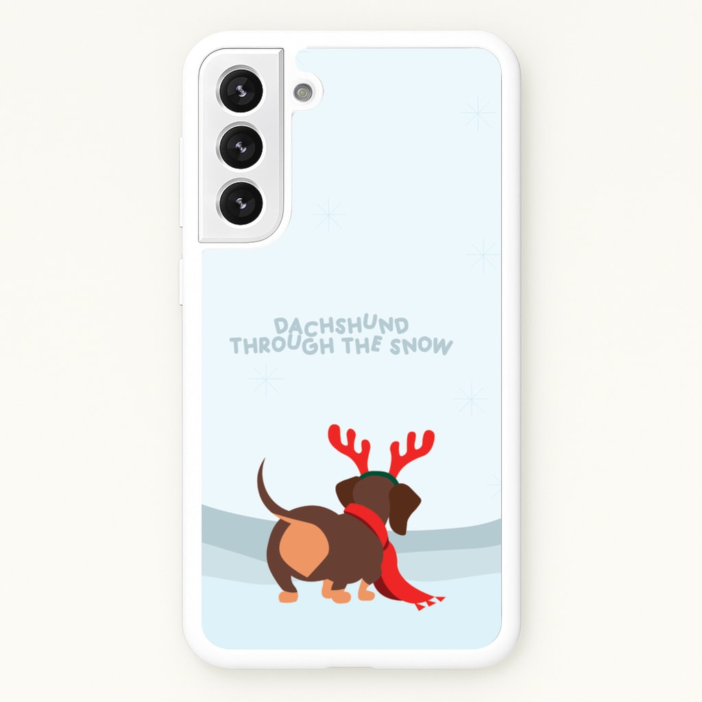 Dachshund Through The Snow - Christmas - Christmas Phone Case for Galaxy S21FE
