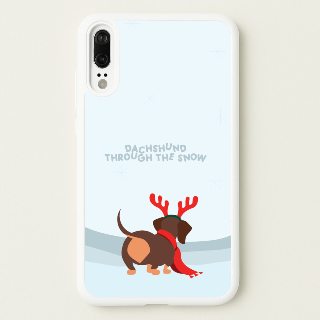 Dachshund Through The Snow - Christmas - Christmas Phone Case for Huawei P20