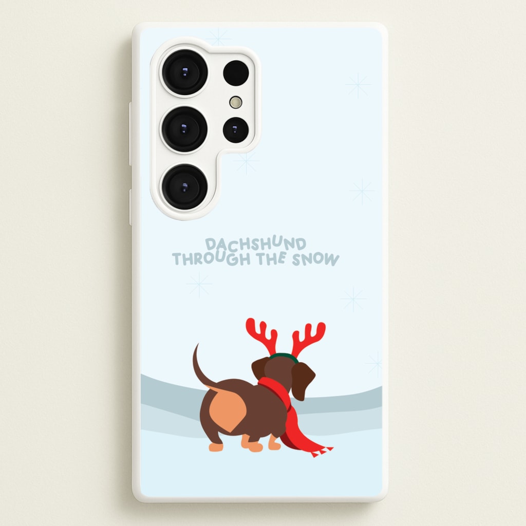 Dachshund Through The Snow - Christmas - Christmas Phone Case for Galaxy S25 Ultra
