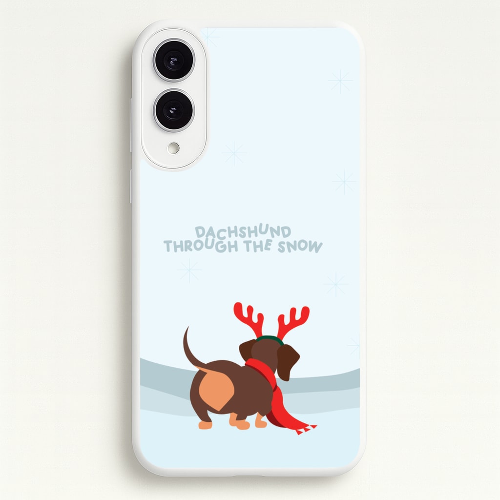 Dachshund Through The Snow - Christmas - Christmas Phone Case for Galaxy S25 Edge