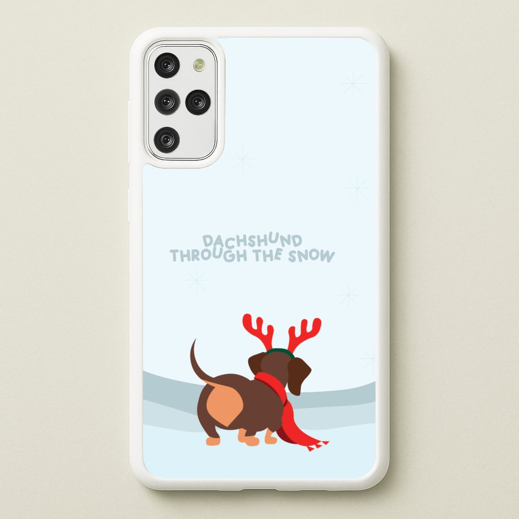 Dachshund Through The Snow - Christmas - Christmas Phone Case for Galaxy S20 Plus