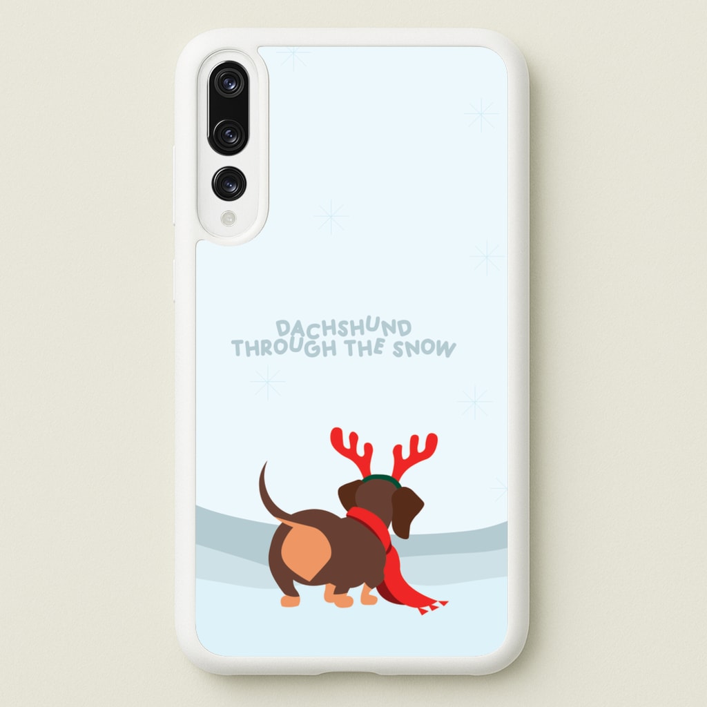 Dachshund Through The Snow - Christmas - Christmas Phone Case for Huawei P20 Pro
