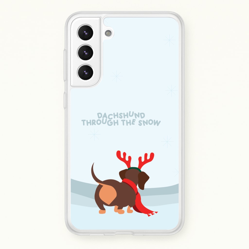 Dachshund Through The Snow - Christmas - Christmas Phone Case for Galaxy S22 Plus