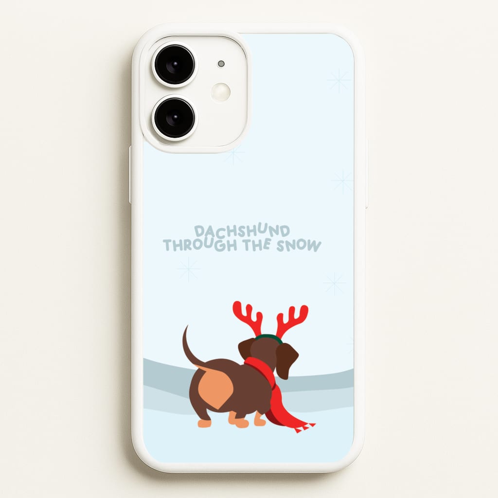 Dachshund Through The Snow - Christmas - Christmas Phone Case for iPhone 11