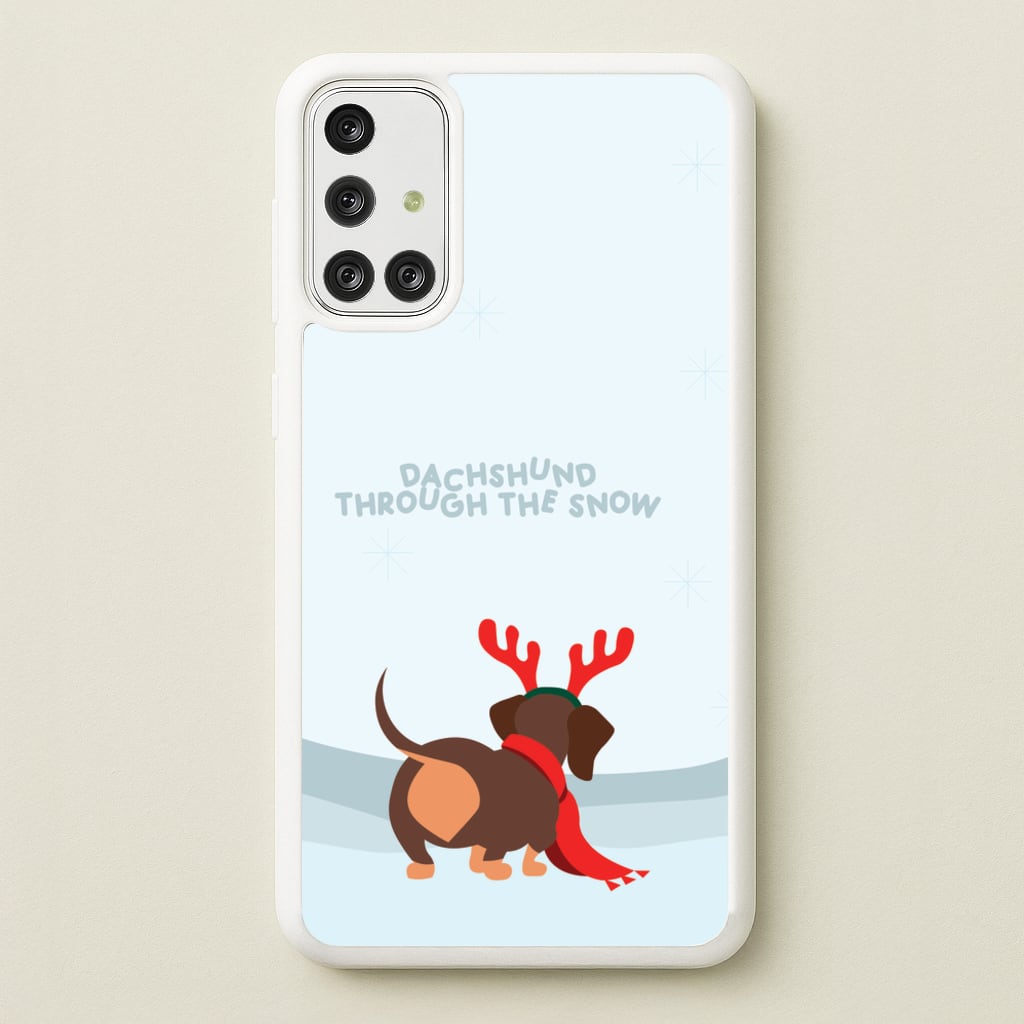 Dachshund Through The Snow - Christmas - Christmas Phone Case for Galaxy A71