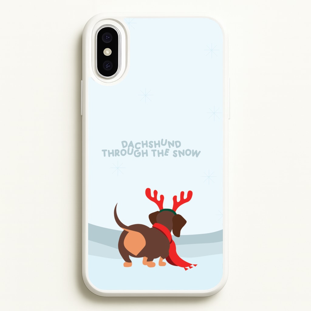 Dachshund Through The Snow - Christmas - Christmas Phone Case for iPhone XS Max