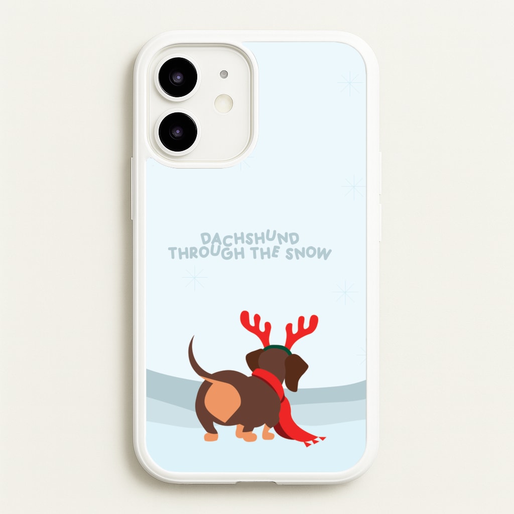 Dachshund Through The Snow - Christmas - Christmas Phone Case for iPhone 12 Mini