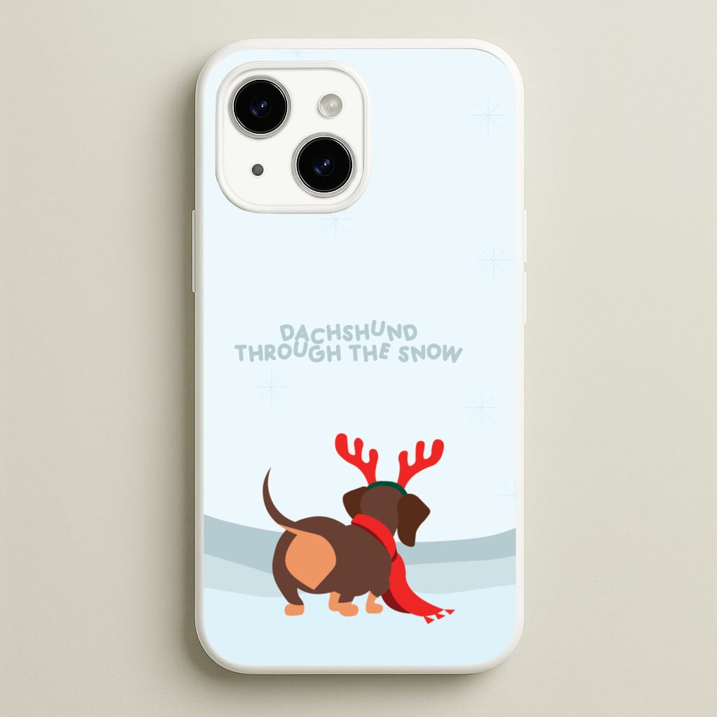 Dachshund Through The Snow - Christmas - Christmas Phone Case for iPhone 15