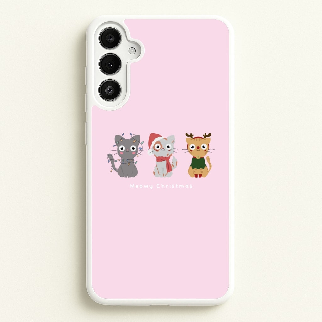 Meowy Christmas - Christmas Phone Case for Galaxy A34
