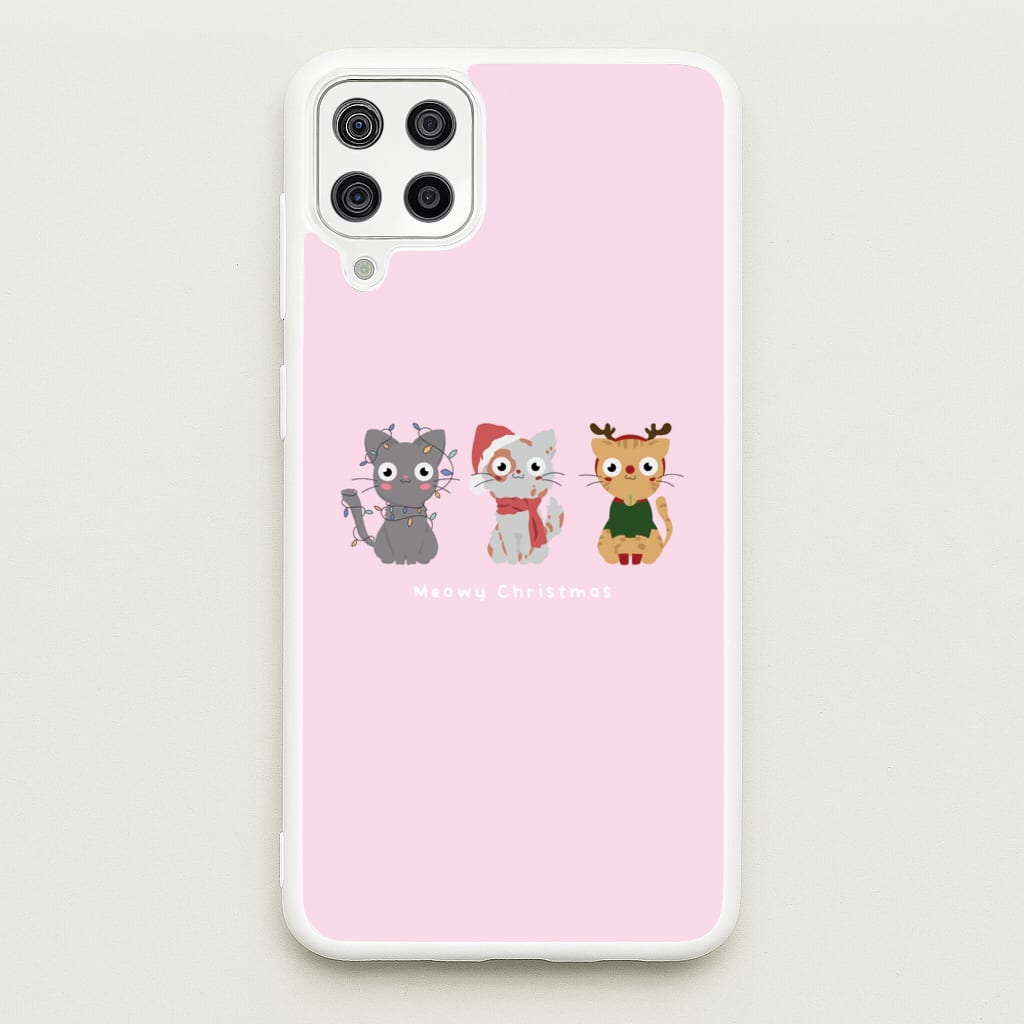 Meowy Christmas - Christmas Phone Case for Galaxy A12