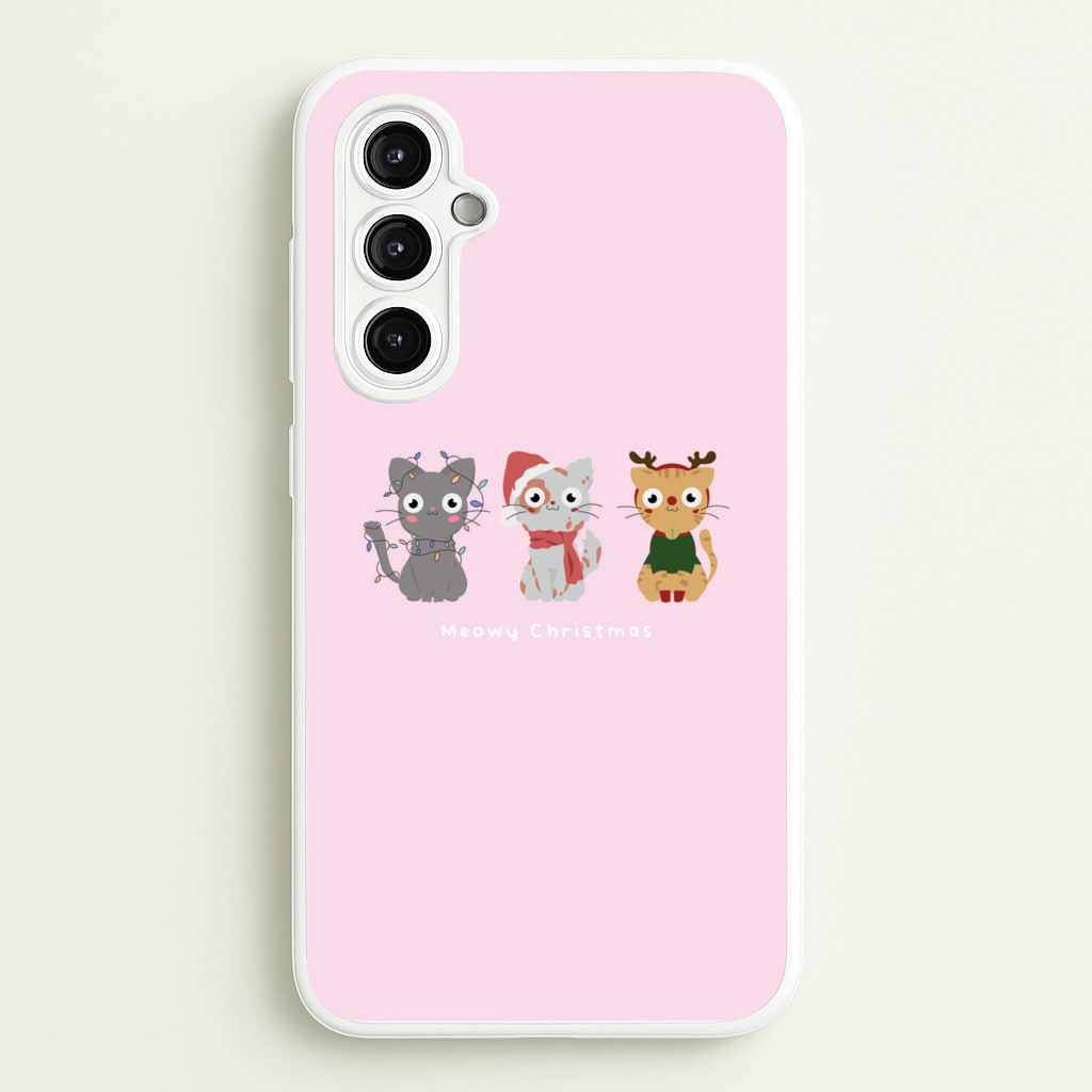 Meowy Christmas - Christmas Phone Case for Galaxy A14