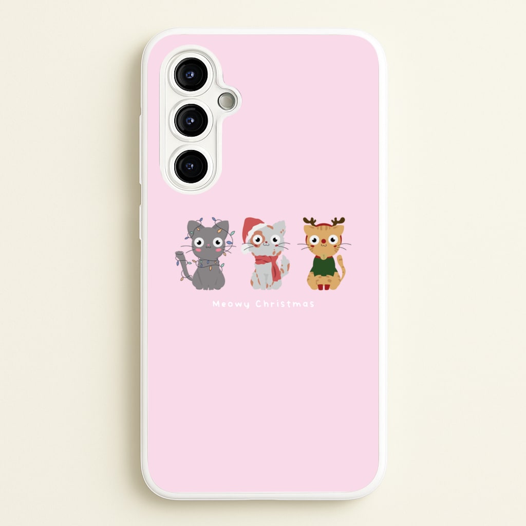Meowy Christmas - Christmas Phone Case for Galaxy A54