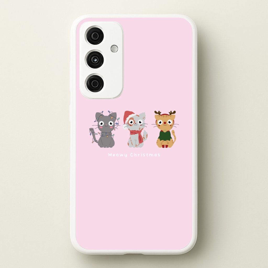 Meowy Christmas - Christmas Phone Case for Galaxy A55