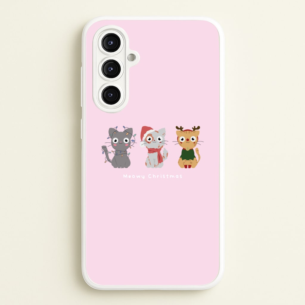 Meowy Christmas - Christmas Phone Case for Galaxy A16