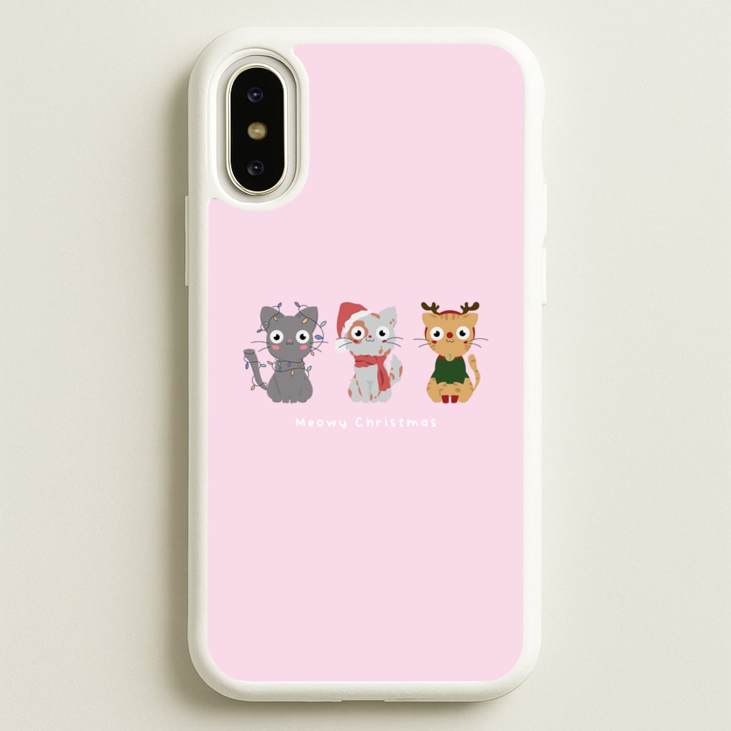 Meowy Christmas - Christmas Phone Case for iPhone X / XS