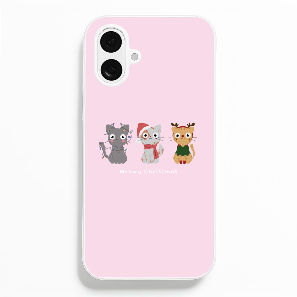 Meowy Christmas - Christmas Phone Case for iPhone 16 Plus
