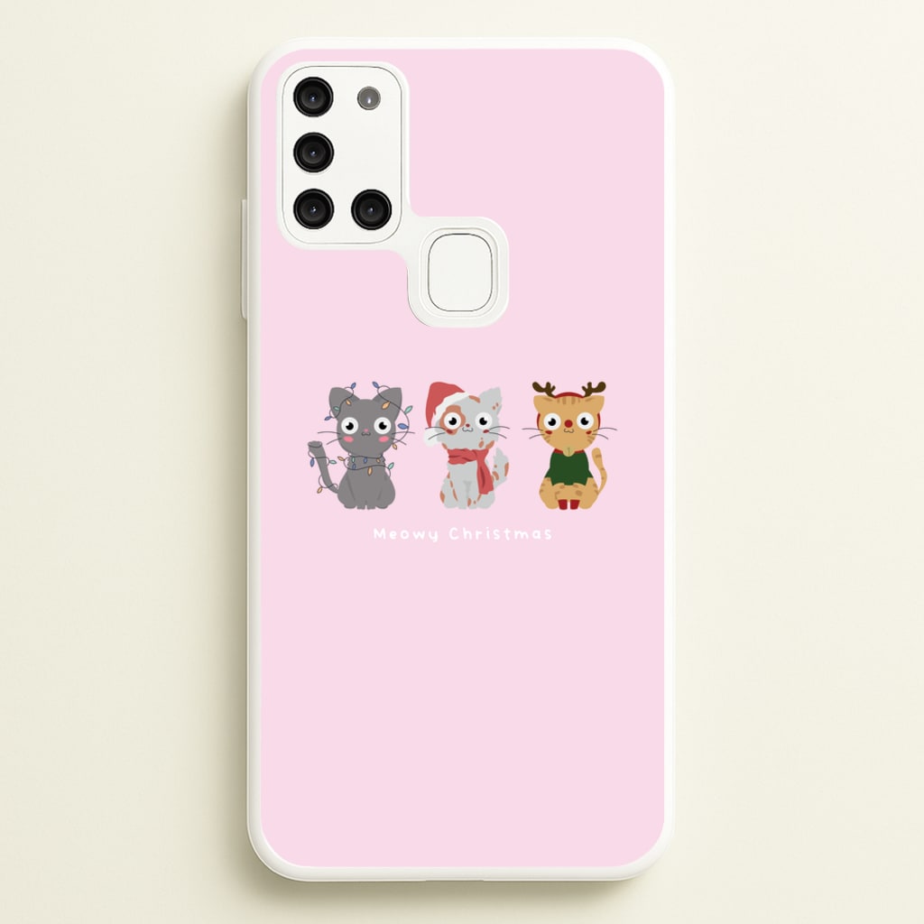 Meowy Christmas - Christmas Phone Case for Galaxy A21s