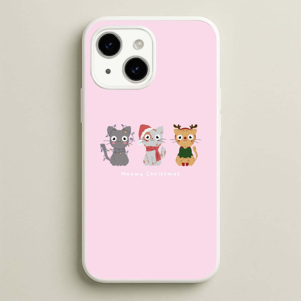 Meowy Christmas - Christmas Phone Case for iPhone 14